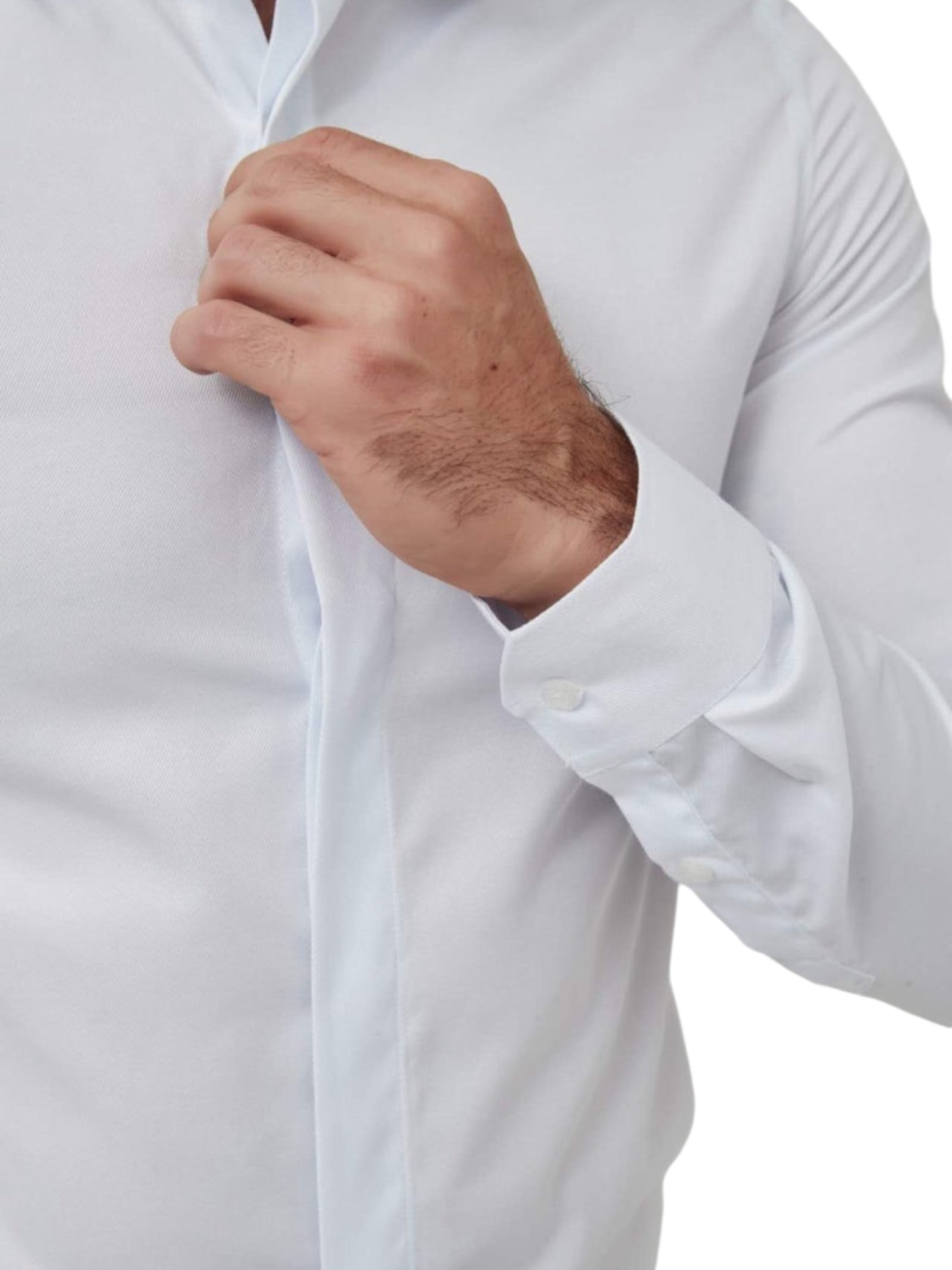 Camisa blanca botones cubiertos modelo Franchesco EverlyX