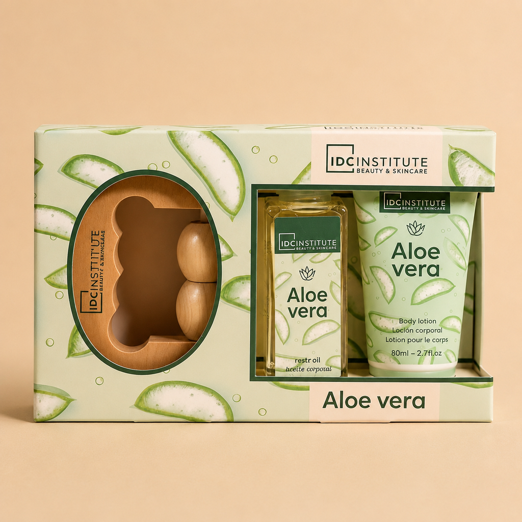 Set cuidado corporal con rodillo de madera